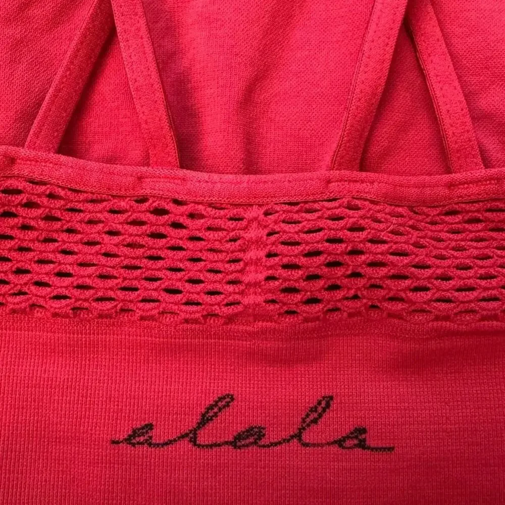 Alala Criss-Cross Mesh Sports Bra in Red, Running, Yoga, Gym, NO SIZE